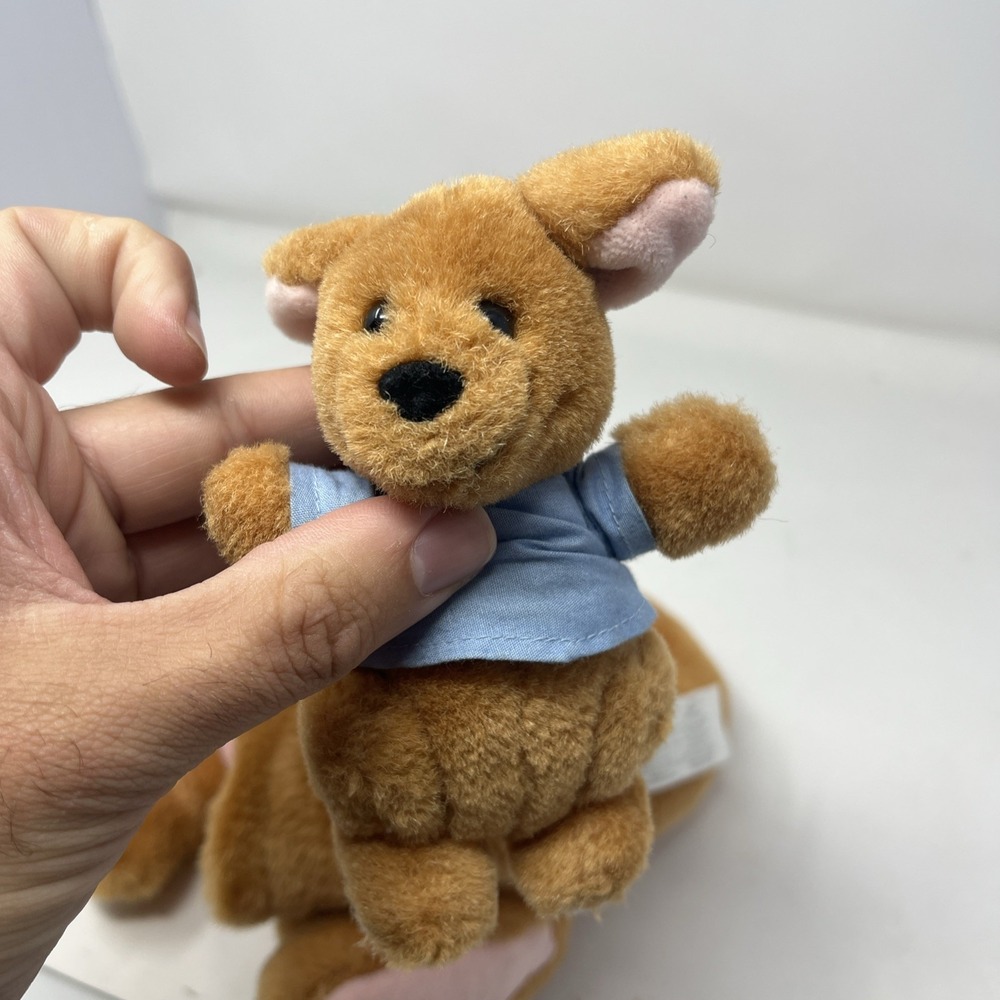 VINTAGE Disney Store World Kanga & Roo Plush Winnie The Pooh Kangaroo Joey 11" - Picture 9 of 9